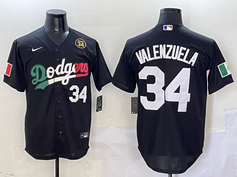 Men Los Angeles Dodgers #34 Valenzuela Black Mexico Game Nike 2025 MLB Jersey style 6->los angeles dodgers->MLB Jersey